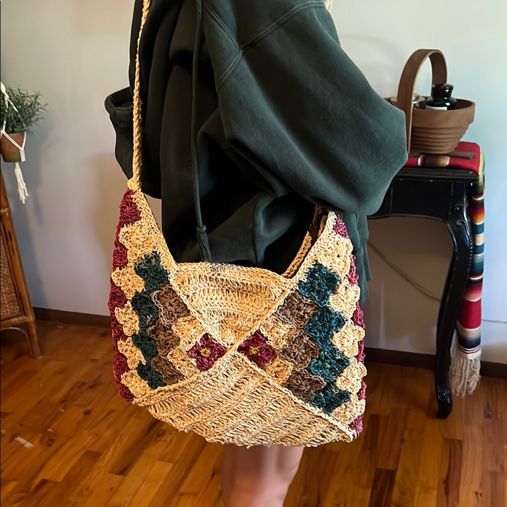 Handcrafted Multicolor Crochet Shoulder Bag